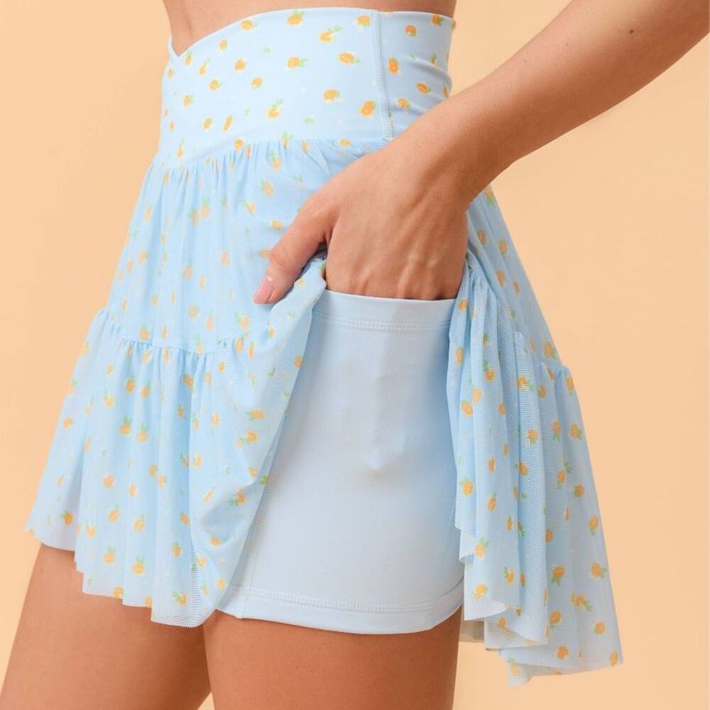 Blogilates Women's Mommy & Me Ballerina Skort - Blue Citrus Print XL - Picture 4 of 5